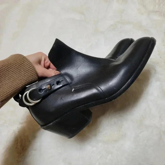 Rag & Bone Sullivan Black Low Heel Bootie 37 Leather Western - Picture 5 of 8